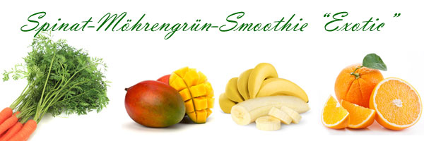 Grüne Smoothies Rezept Spinat-Möhrengrün-Smoothie “Exotic” Grüne Smoothies Rezept Spinat-Möhrengrün-Smoothie “Exotic”