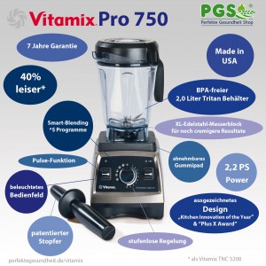 Vitamix Pro 750 Infografik der Features