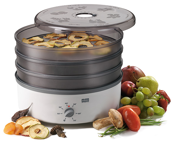 Stöckli Dörrex ohne Timer und mit Edelstahlgittern - Obst, Gemüse und Pilze dörren Stöckli Dörrex ohne Timer und mit Edelstahlgittern - Obst, Gemüse und Pilze dörren