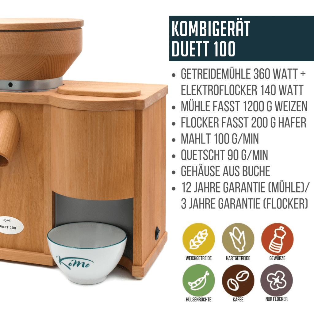 Features KoMo Duett 100 Kombimühle