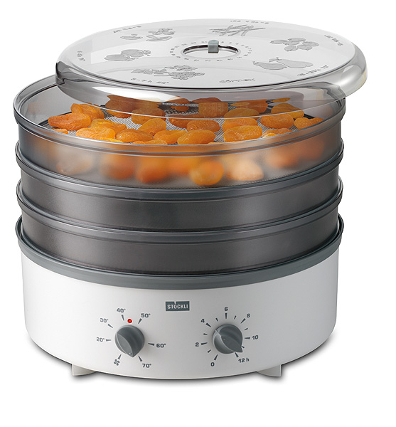 Stöckli Dörrautomat Dörrex mit Timer und mit Edelstahlgittern - Obst trocknen Stöckli Dörrautomat Dörrex mit Timer und mit Edelstahlgittern - Obst trocknen