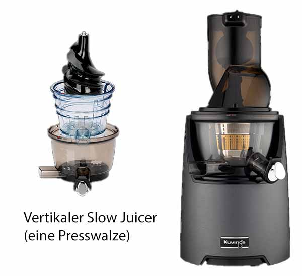 <Vertikal-Slow-Juicer mit einer Walze