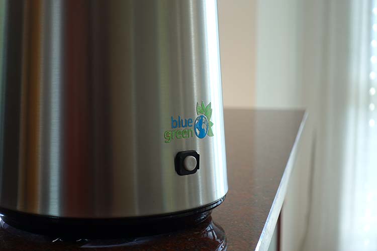 Edelstahlbehälter mit Logo - blue green Wasserdestilliergerät Edelstahlbehälter mit Logo - blue green Wasserdestilliergerät